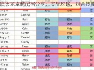 口袋妖怪喷火龙卓越配招分享：实战攻略，组合技能惊艳全场