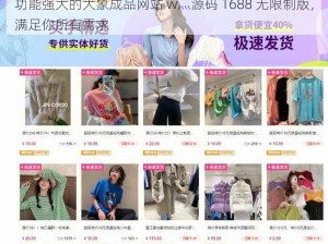 功能强大的大象成品网站 w灬源码 1688 无限制版，满足你所有需求