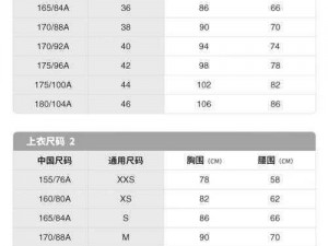 国产尺码和欧洲尺码表对比：详尽数据对比，帮你选对合适的尺码