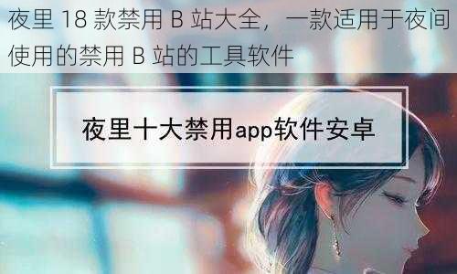 夜里 18 款禁用 B 站大全，一款适用于夜间使用的禁用 B 站的工具软件