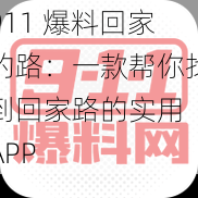 911 爆料回家的路：一款帮你找到回家路的实用 APP