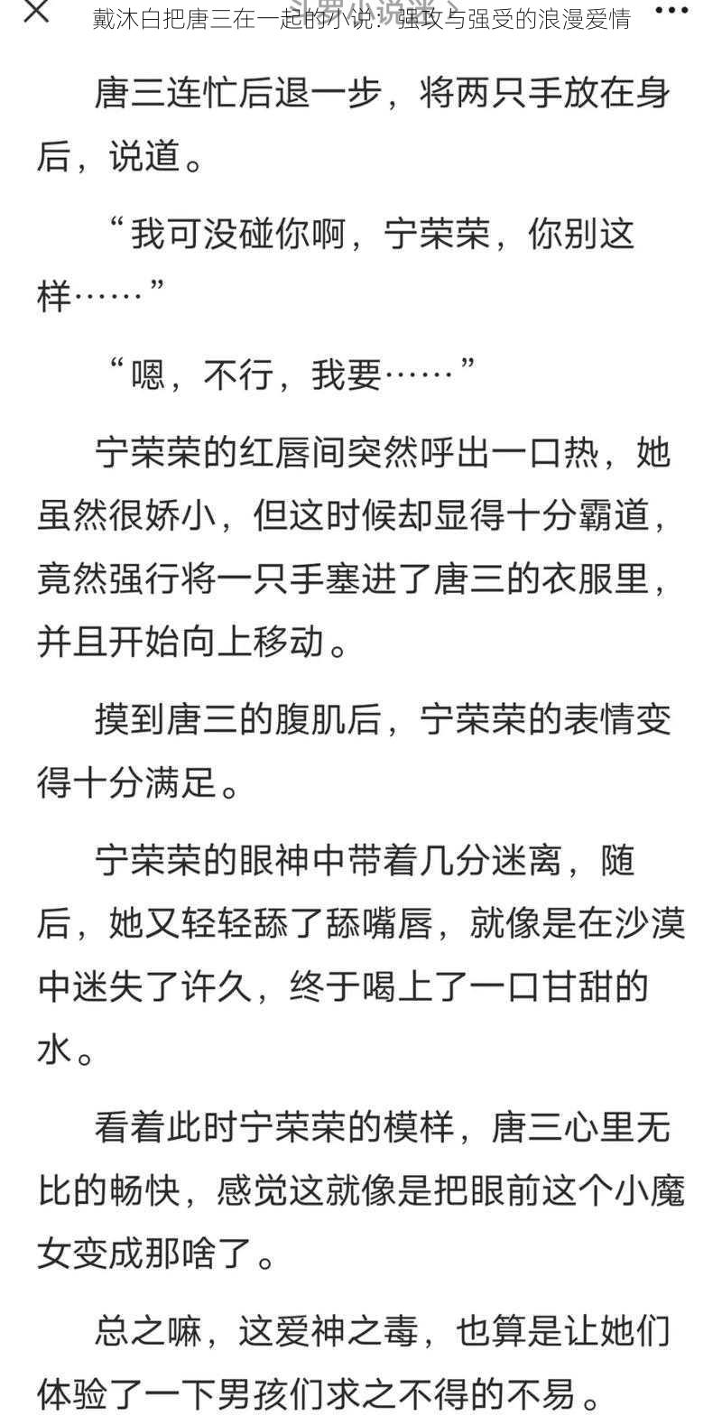 戴沐白把唐三在一起的小说：强攻与强受的浪漫爱情