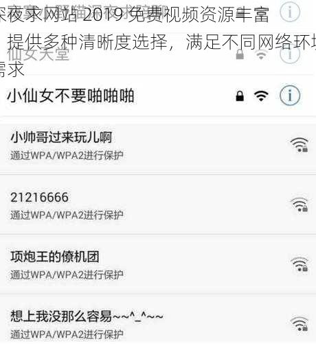 深夜求网站 2019 免费视频资源丰富，提供多种清晰度选择，满足不同网络环境需求