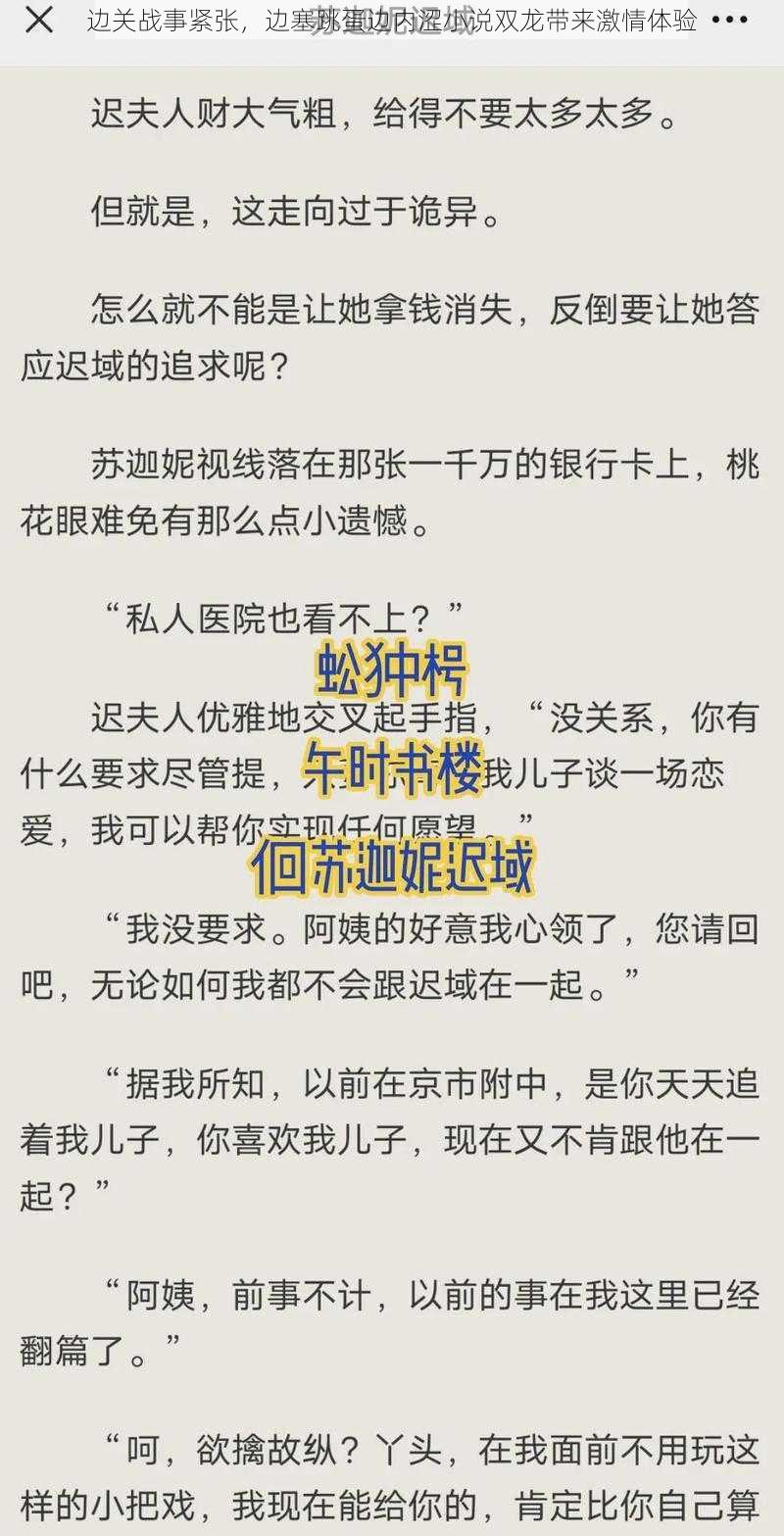 边关战事紧张，边塞跳蛋边内涩小说双龙带来激情体验