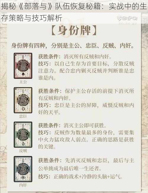 揭秘《部落与》队伍恢复秘籍：实战中的生存策略与技巧解析