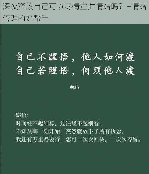 深夜释放自己可以尽情宣泄情绪吗？—情绪管理的好帮手